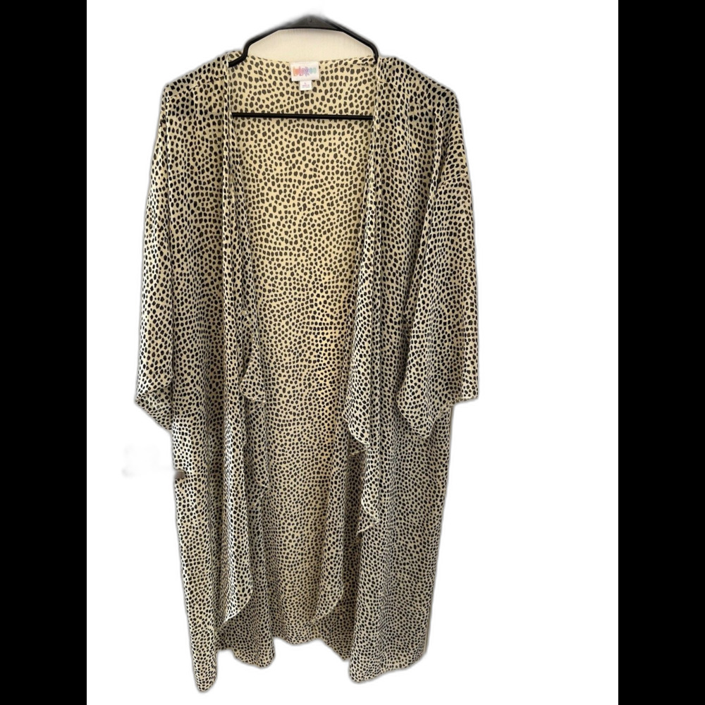 Lularoe Kimono Cardigan Cover Up Animal Print Swim Resort size L